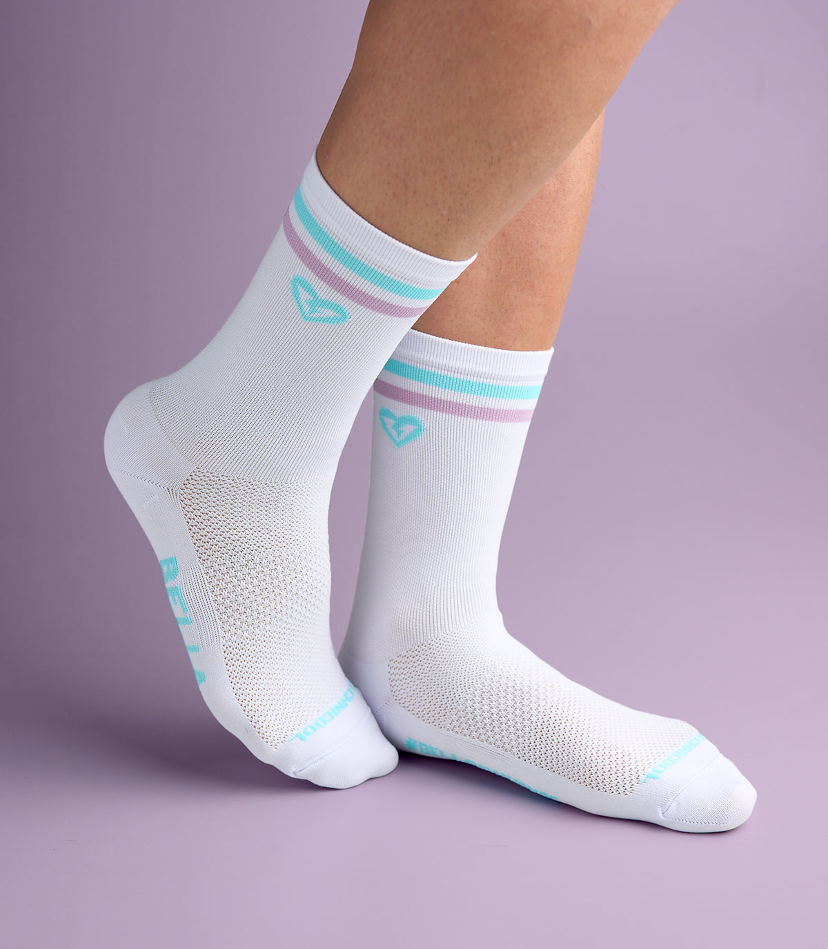 ANGIE (WHITE STRIPED) BELLA CREW SOCKS