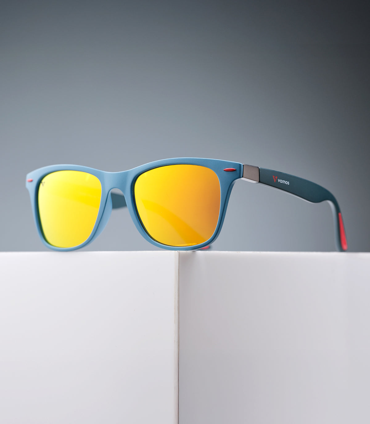 BONDI MATTE SLATE BLUE FRAME - YELLOW ORANGE LENS SPEX