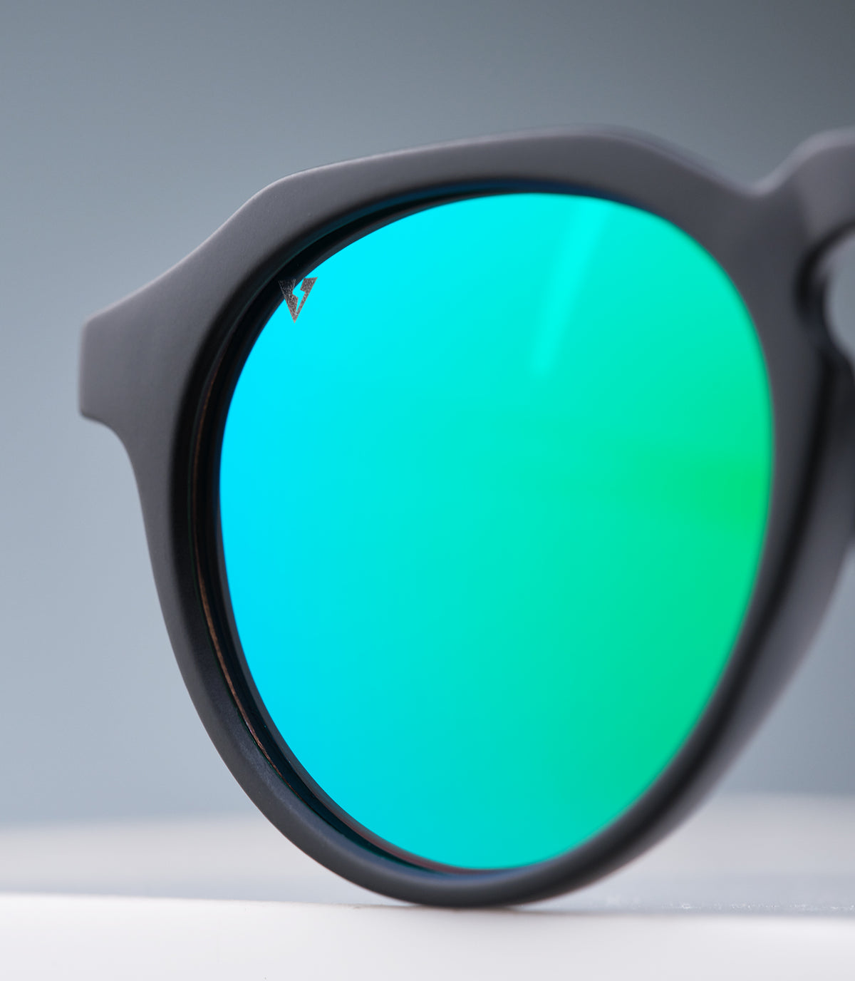 CORINZIO MATTE BLACK FRAME - BLUE GREEN LENS SPEX