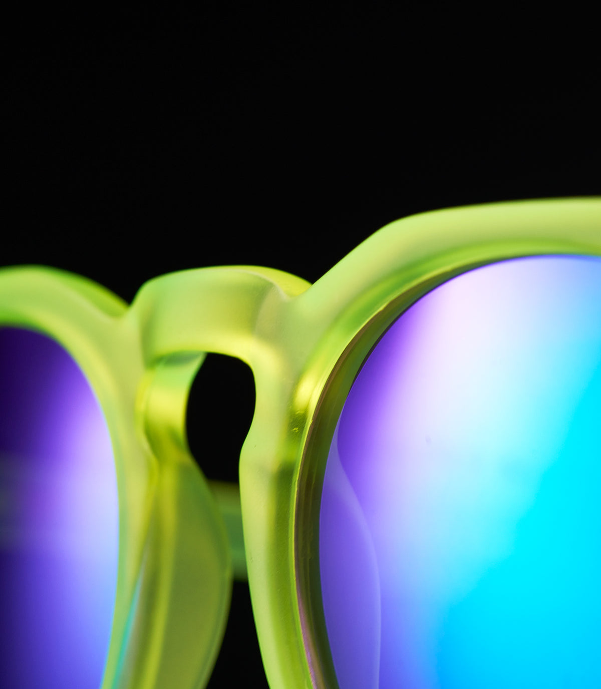 CORINZIO CLEAR NEON GREEN - LIGHT BLUE LENS