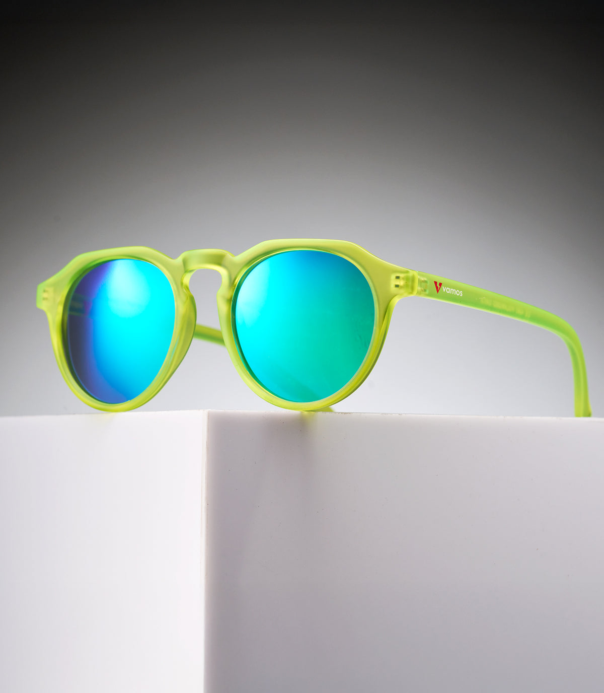 CORINZIO CLEAR NEON GREEN - LIGHT BLUE LENS