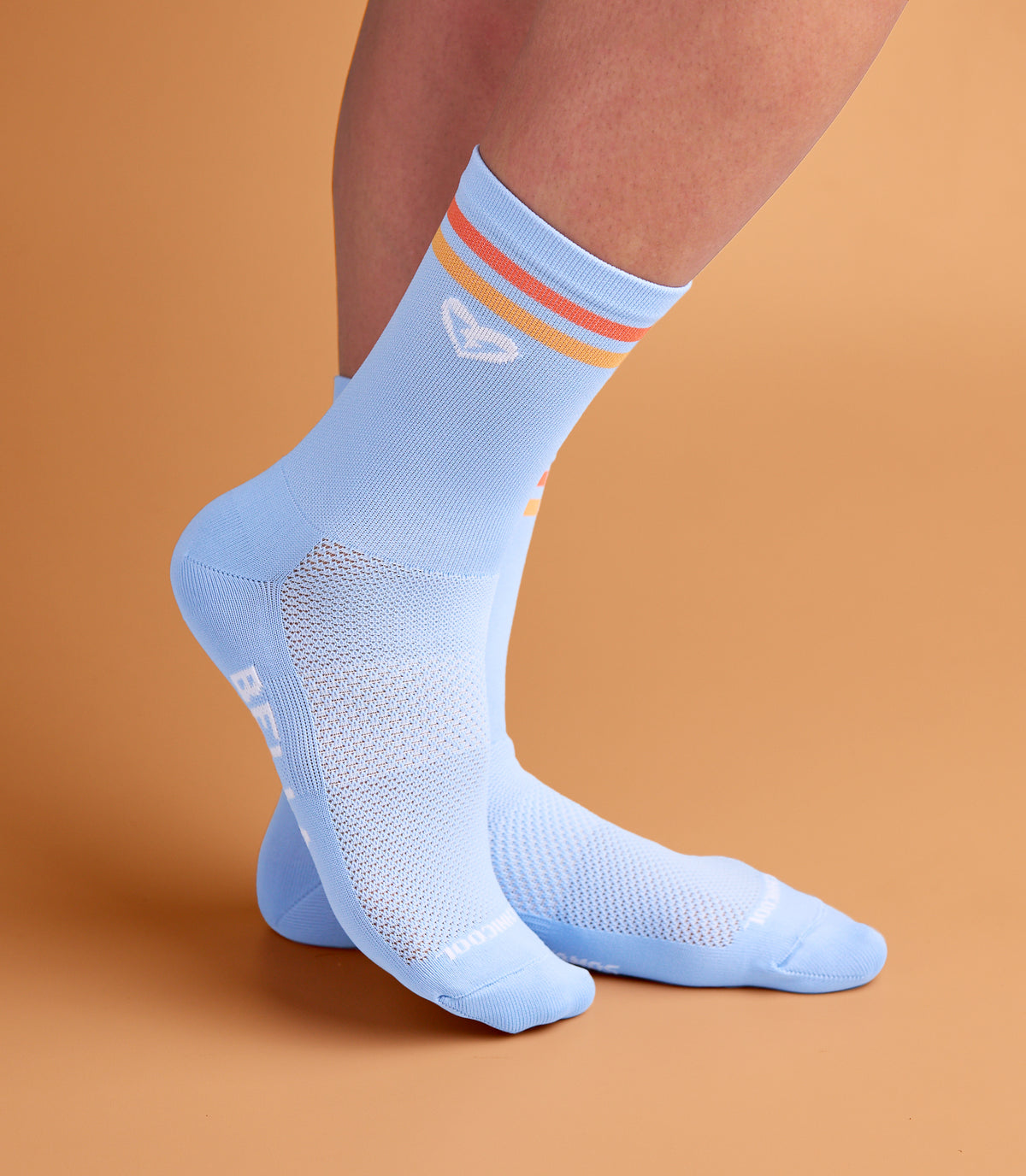 DENISE (LIGHT BLUE/ORANGE YELLY) BELLA CREW SOCKS