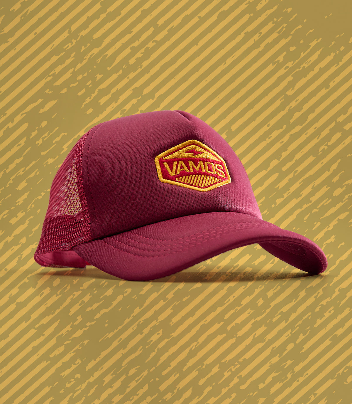 GUSTAVE PERF+ VAMOS TRUCKER CAP (MAROON)