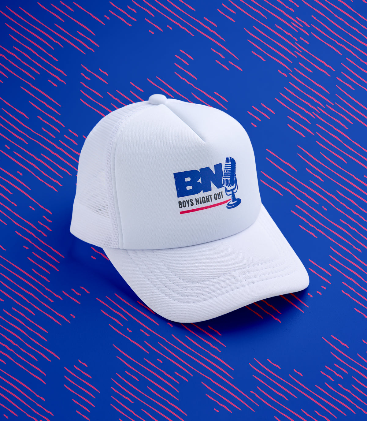 MIC DROP (WHITE) TRUCKER CAP