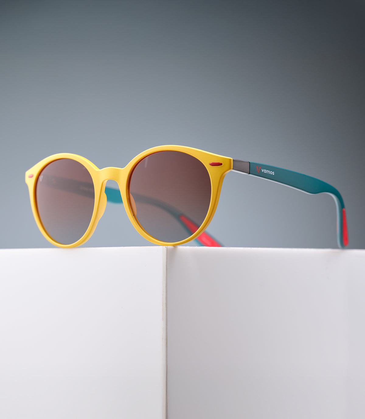 NOOSA MATTE YELLOW TEAL FRAME - BROWN LENS SPEX