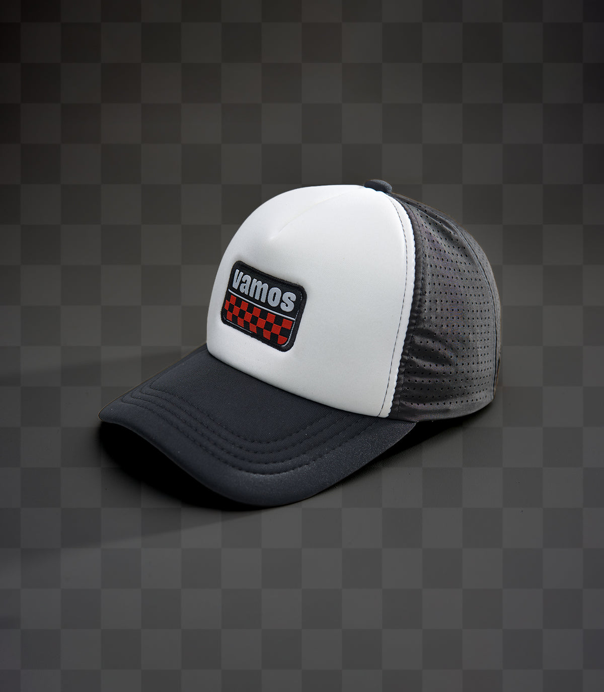 PETRUS 2.0 PERF+ VAMOS TRUCKER CAP (BLACK/WHITE)