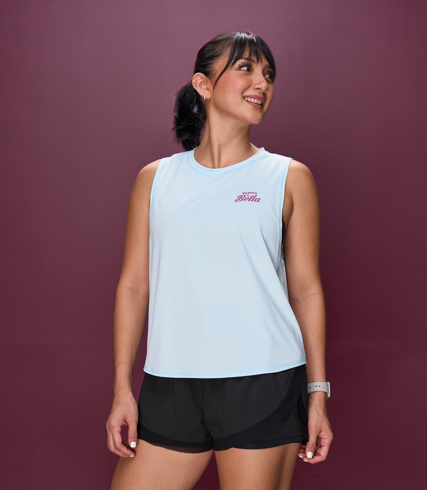 STEPHANIE (SKY BLUE BELLA MUSCLE TEE)