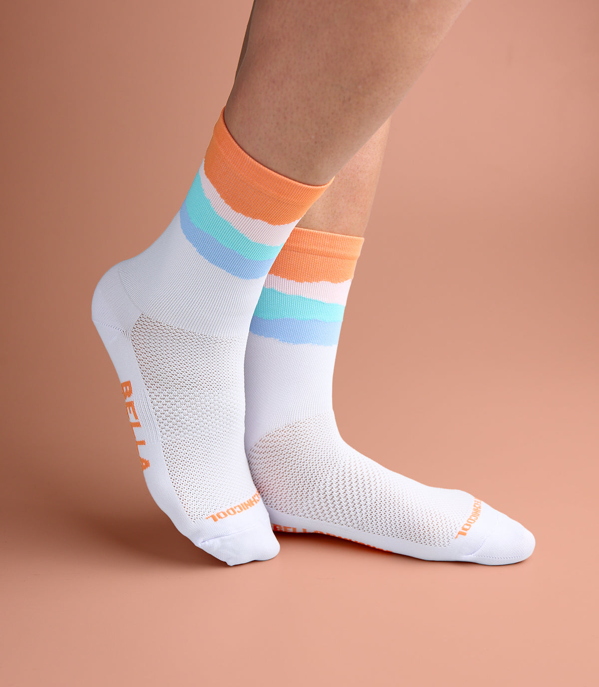 SYD (WHITE/ORAGE) BELLA CREW SOCKS