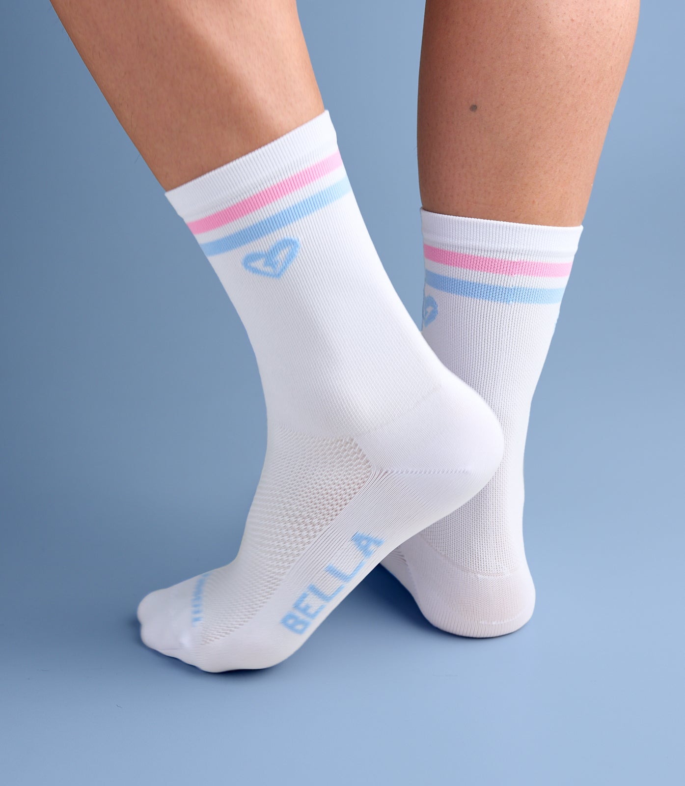 AMANDA (PINK BLUE) BELLA CREW SOCKS