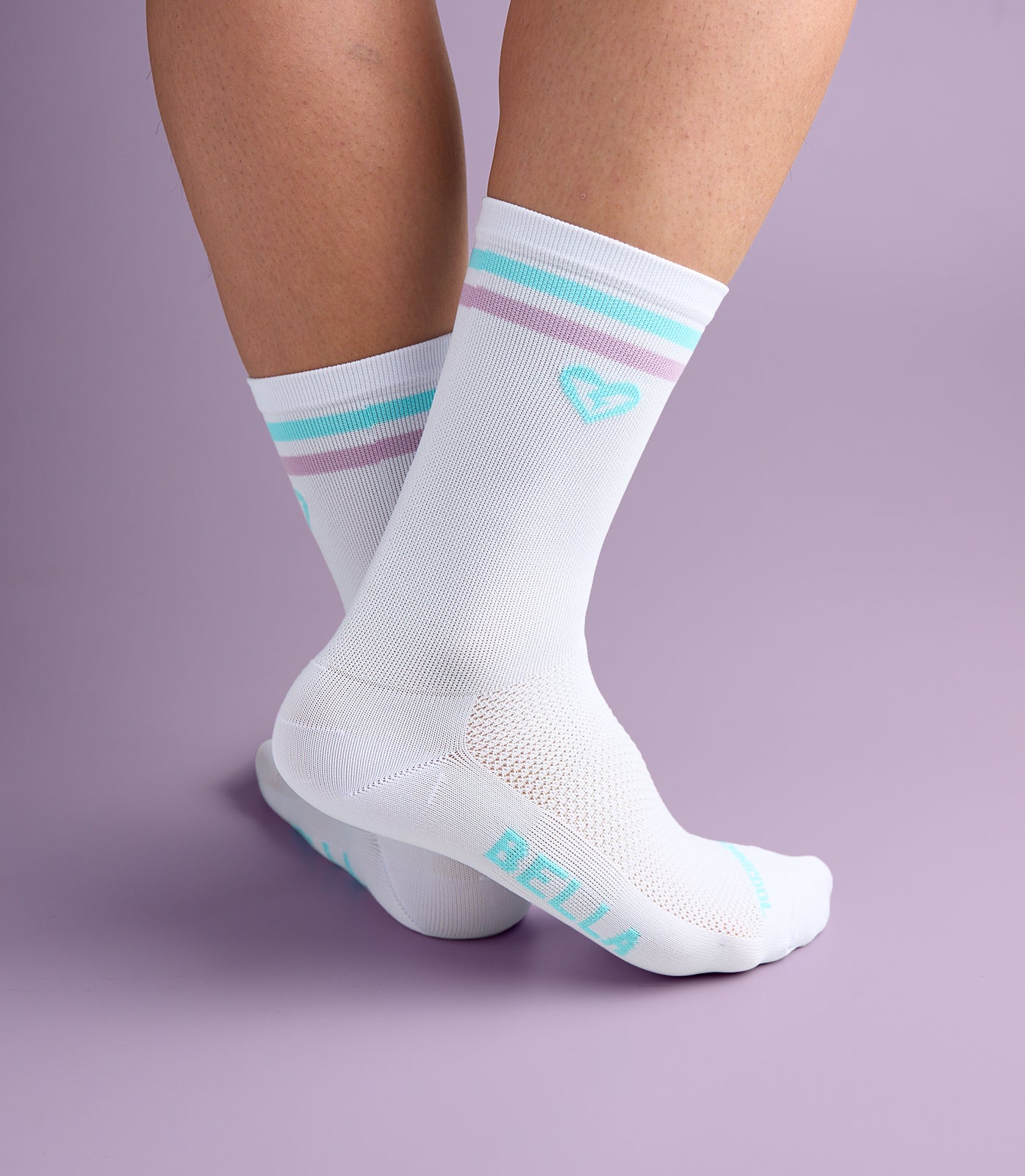 ANGIE (WHITE STRIPED) BELLA CREW SOCKS