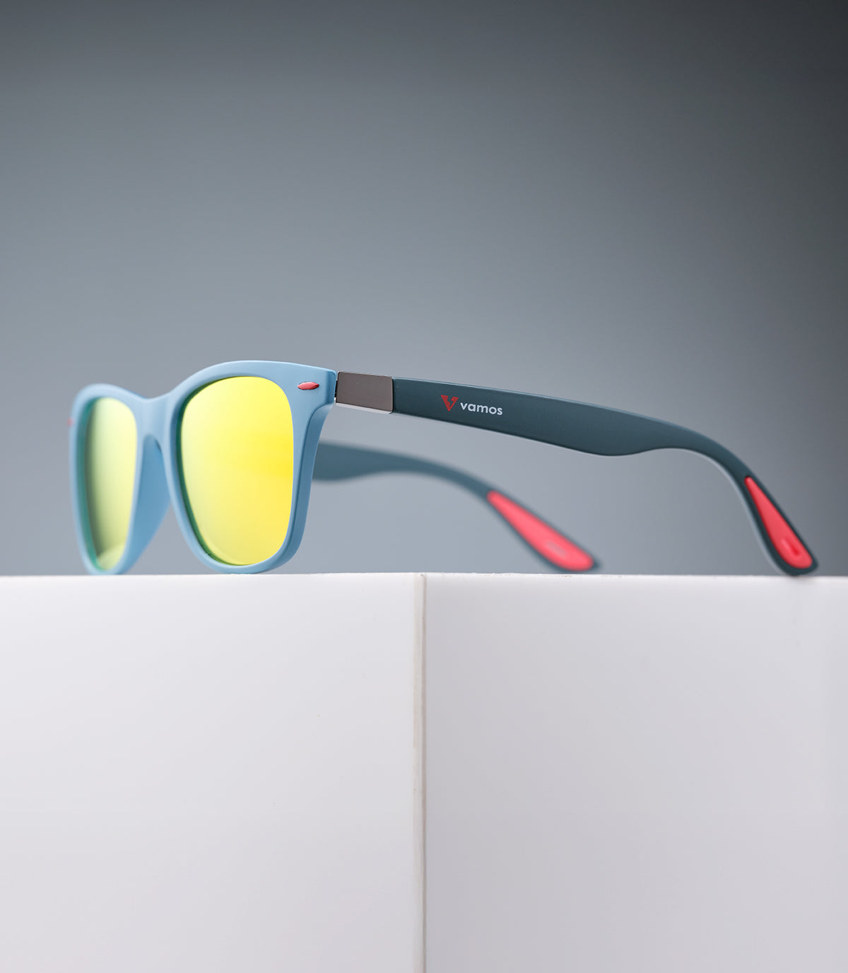 BONDI MATTE SLATE BLUE FRAME - YELLOW ORANGE LENS SPEX