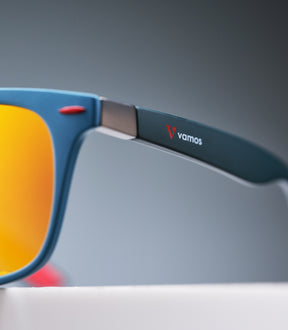 BONDI MATTE SLATE BLUE FRAME - YELLOW ORANGE LENS SPEX