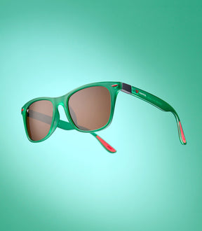 BONDI CLEAR GREEN FRAME - AMBER LENS SPEX