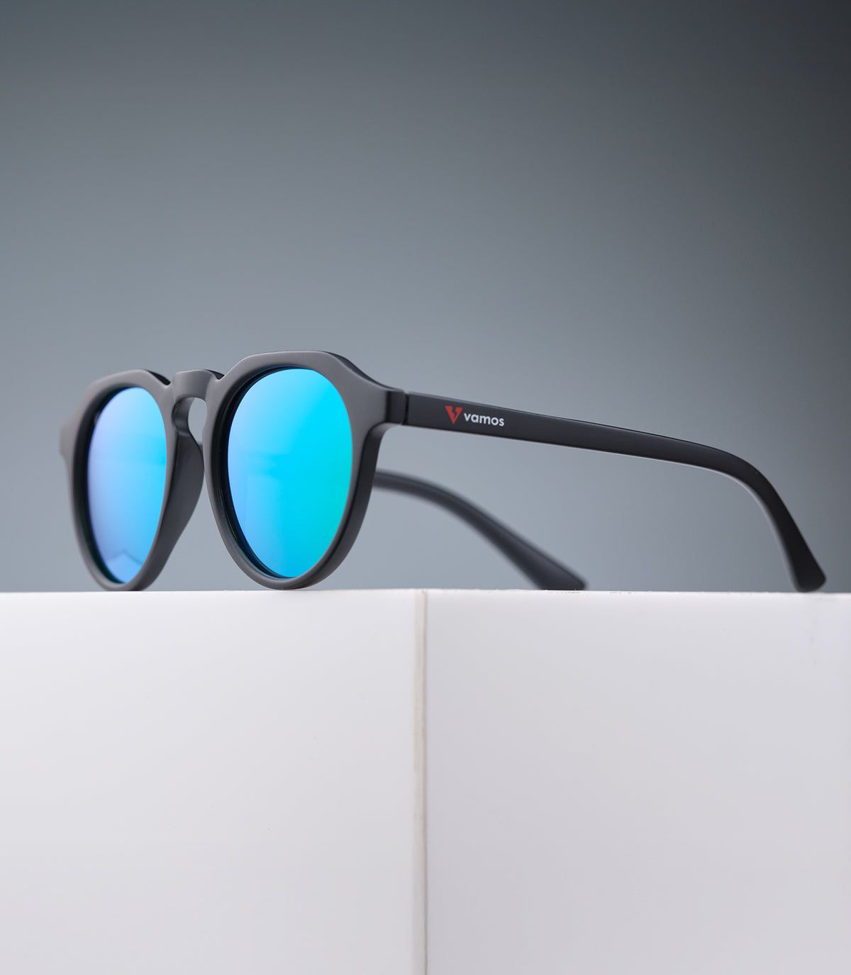 CORINZIO MATTE BLACK FRAME - BLUE GREEN LENS SPEX