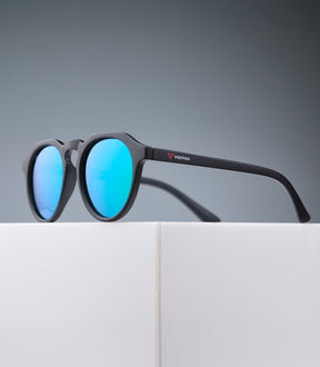 CORINZIO MATTE BLACK FRAME - BLUE GREEN LENS SPEX
