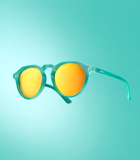 CORINZIO CLEAR FLUORESCENT TEAL FRAME - YELLOW LENS SPEX