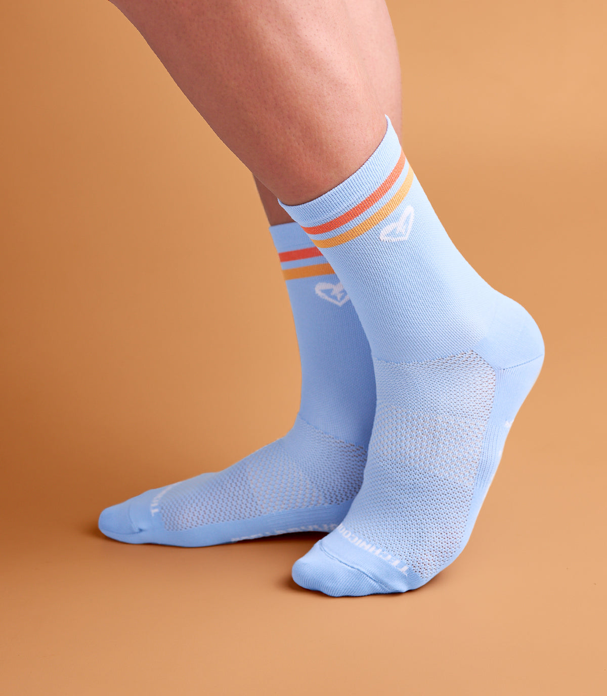 DENISE (LIGHT BLUE/ORANGE YELLY) BELLA CREW SOCKS