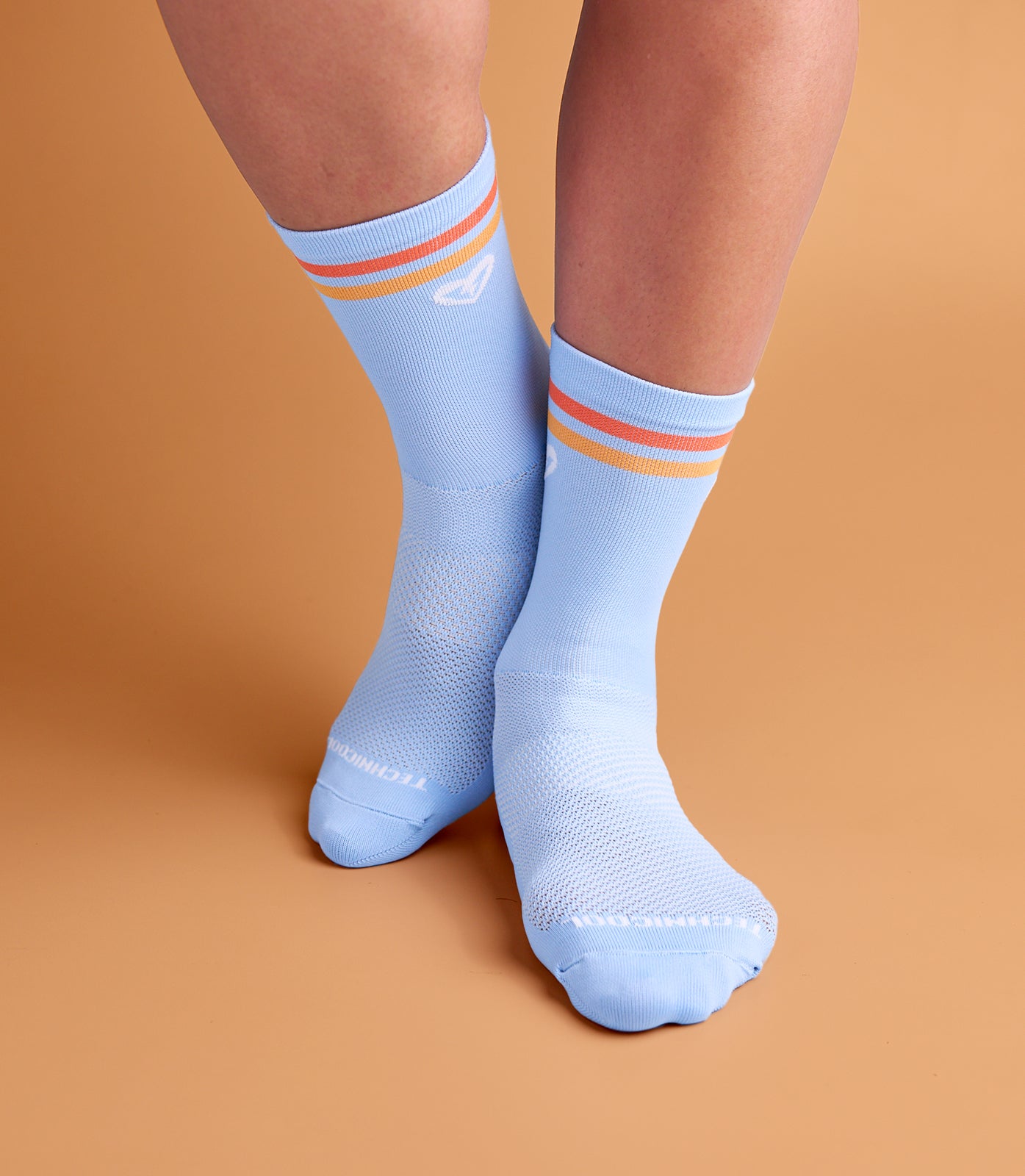 DENISE (LIGHT BLUE/ORANGE YELLY) BELLA CREW SOCKS