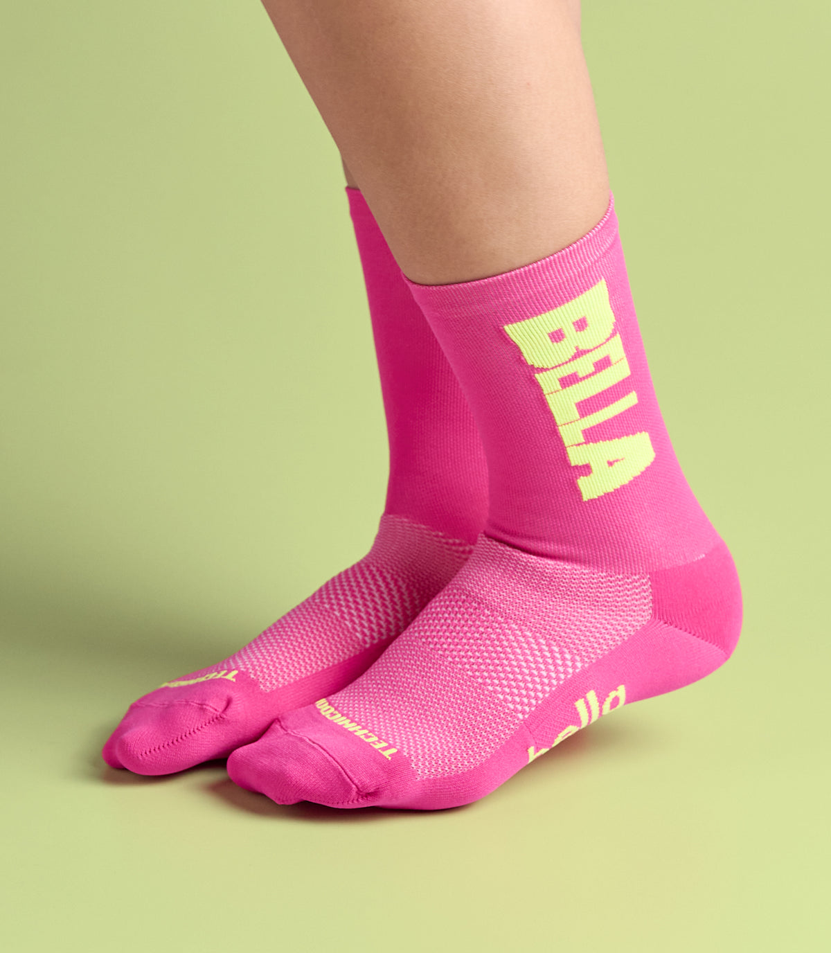 ELEKTRA (PINK/YELLOW) BELLA CREW SOCKS