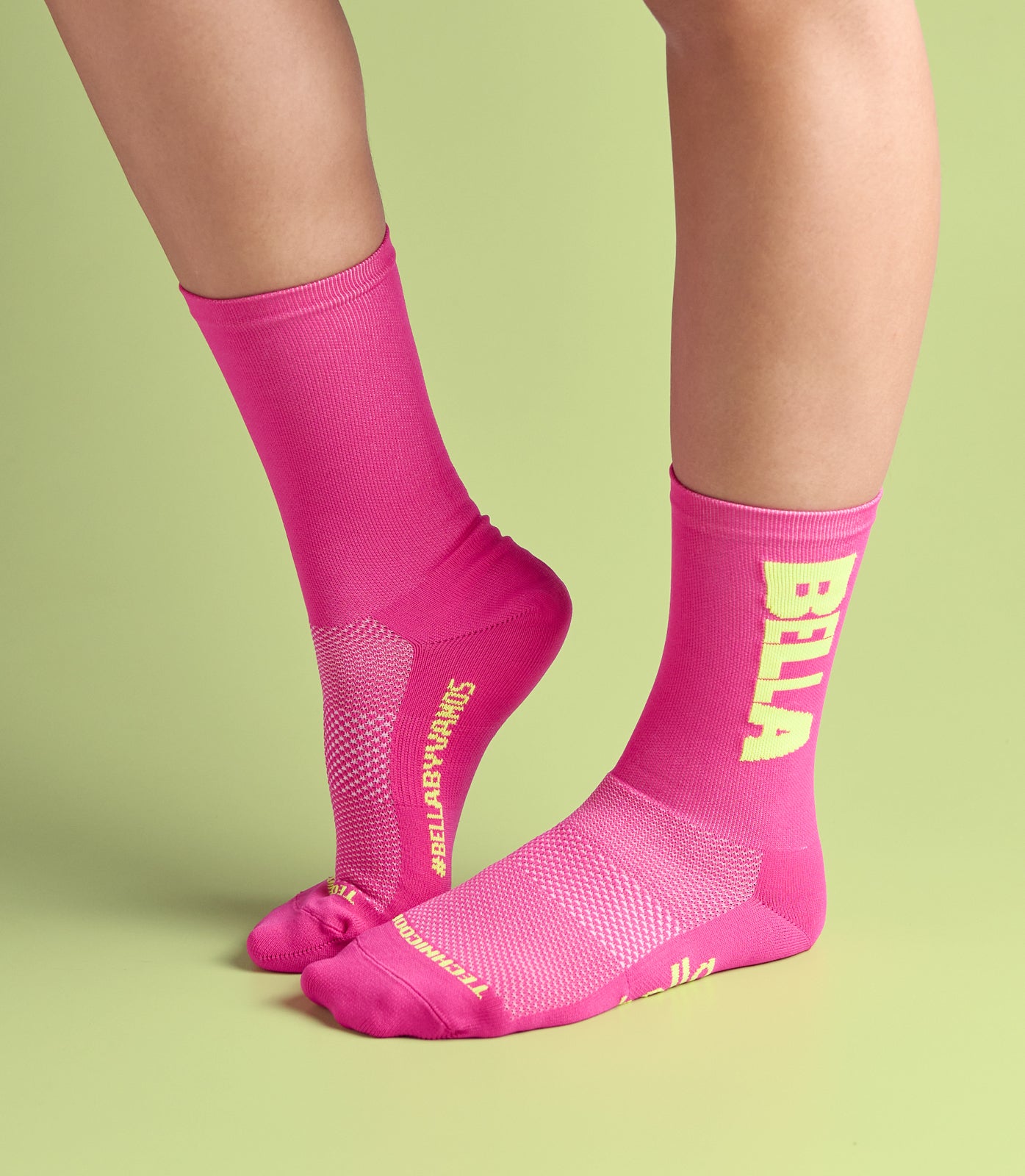 ELEKTRA (PINK/YELLOW) BELLA CREW SOCKS