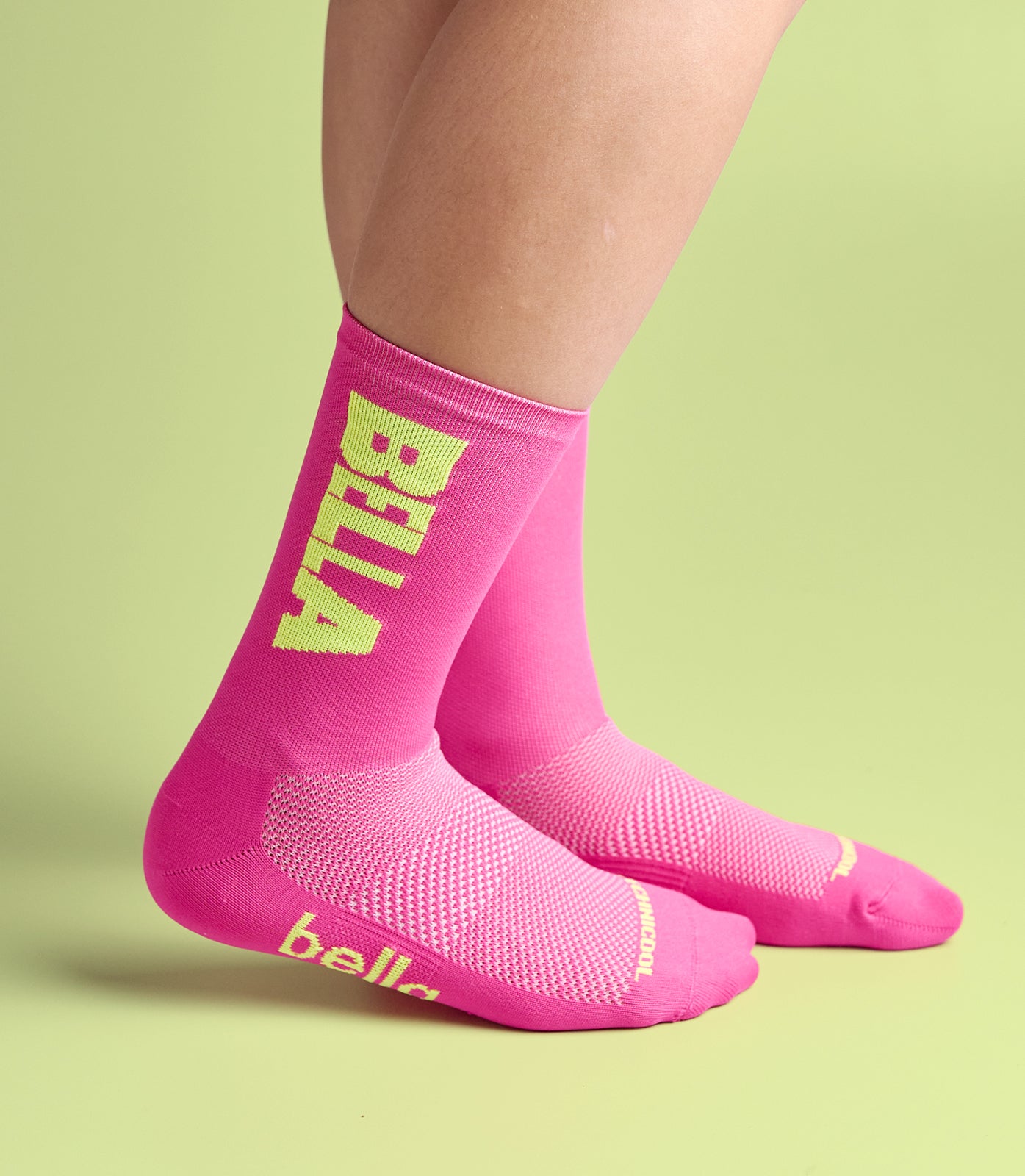 ELEKTRA (PINK/YELLOW) BELLA CREW SOCKS