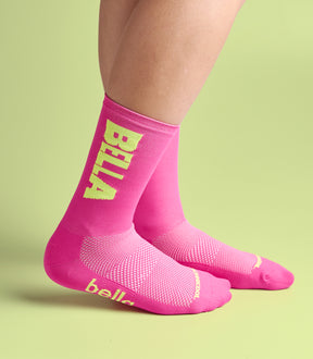 ELEKTRA (PINK/YELLOW) BELLA CREW SOCKS