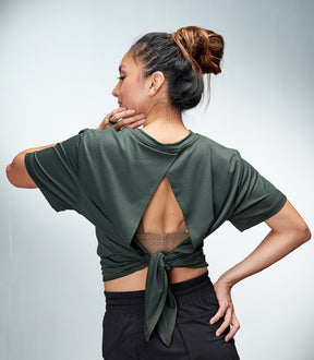 RAE (DARK GREEN BELLA TIE BACK TOP)