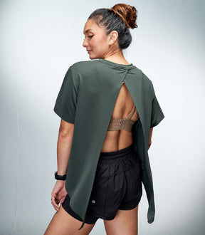 RAE (DARK GREEN BELLA TIE BACK TOP)
