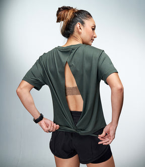 RAE (DARK GREEN BELLA TIE BACK TOP)