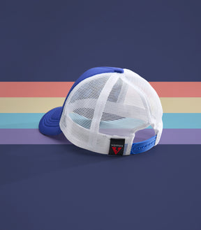 GAVIN PERF+ VAMOS TRUCKER CAP (BLUE/WHITE)