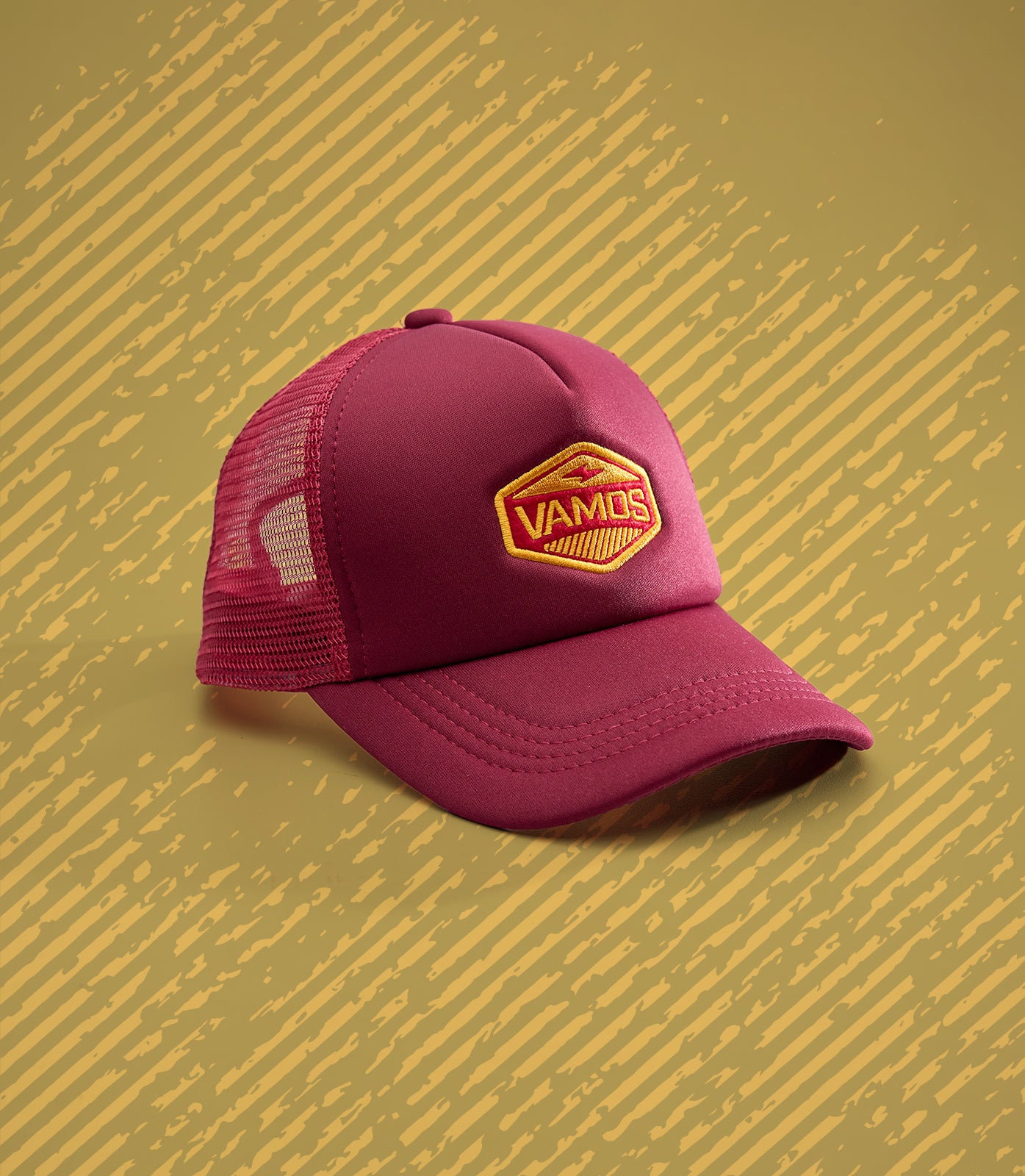 GUSTAVE PERF+ VAMOS TRUCKER CAP (MAROON)