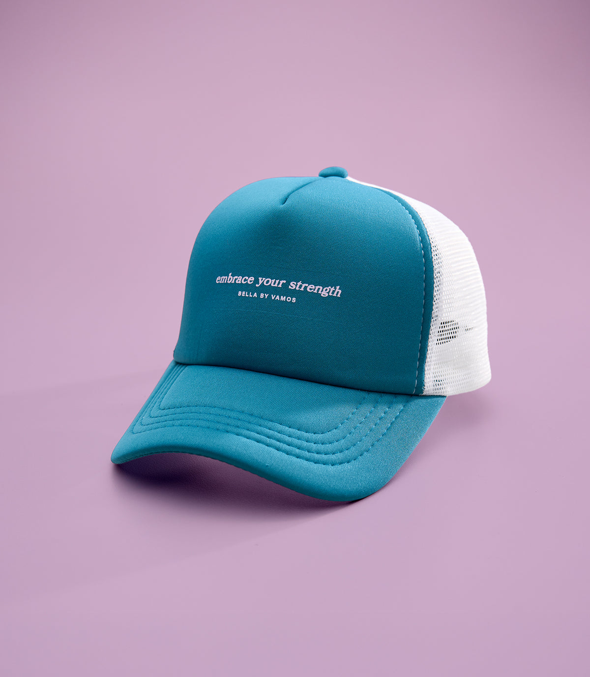 MARIELLE (BLUE/WHITE) BELLA PONY TRUCKER CAP