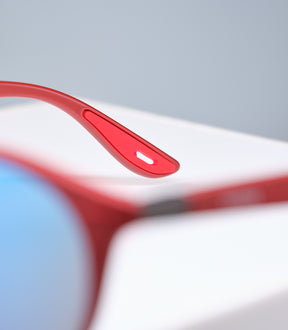 NOOSA MATTE RED FRAME - BLUE LENS SPEX