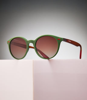 NOOSA MATTE ARMY GREEN/ CLEAR BROWN FRAME - AMBER LENS SPEX
