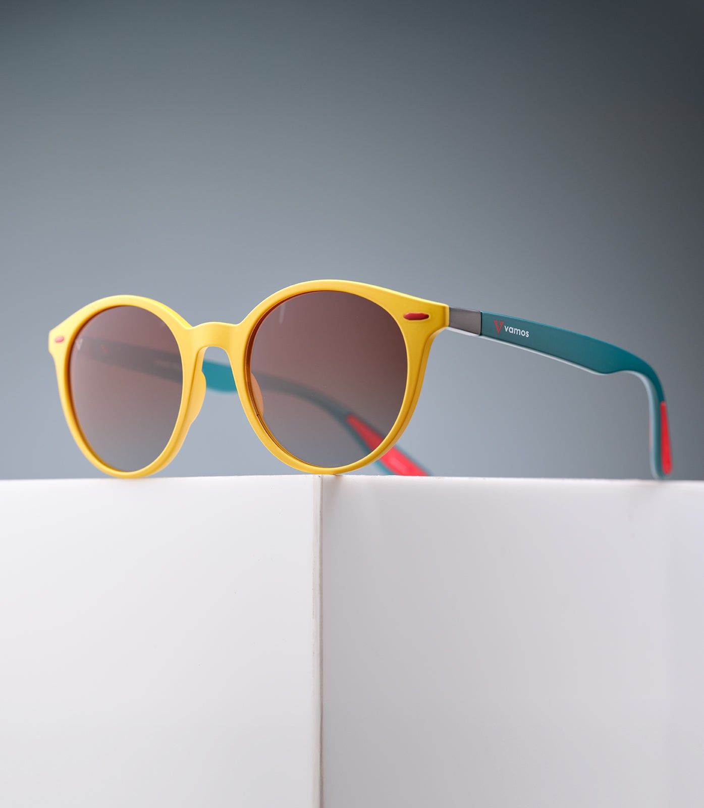 NOOSA MATTE YELLOW TEAL FRAME - BROWN LENS SPEX
