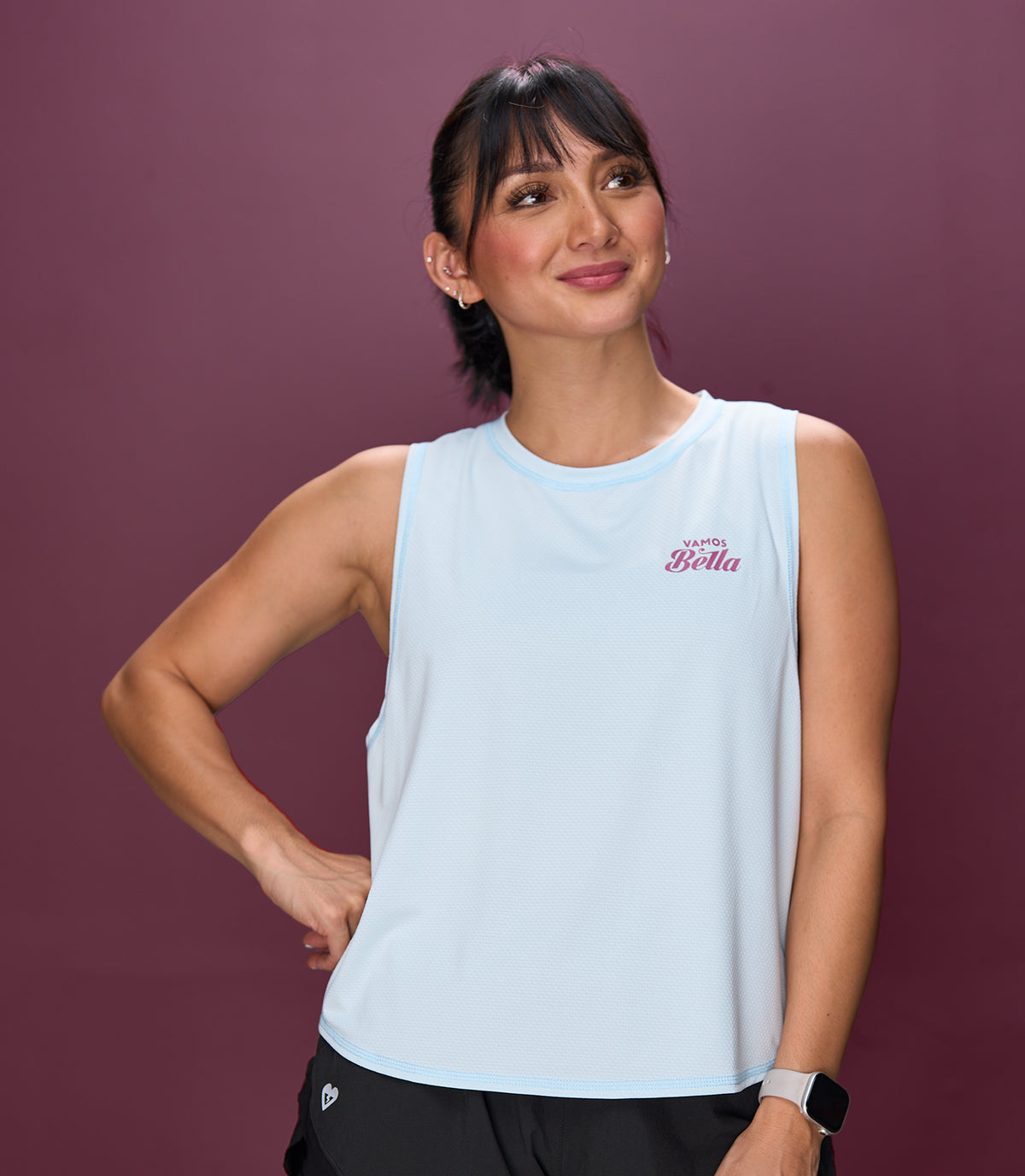 STEPHANIE (SKY BLUE BELLA MUSCLE TEE)
