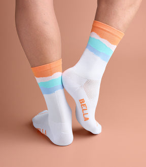SYD (WHITE/ORAGE) BELLA CREW SOCKS
