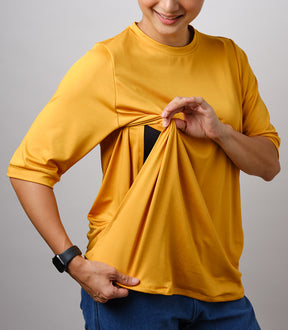 KATHY NURSING TOP (MUSTARD)